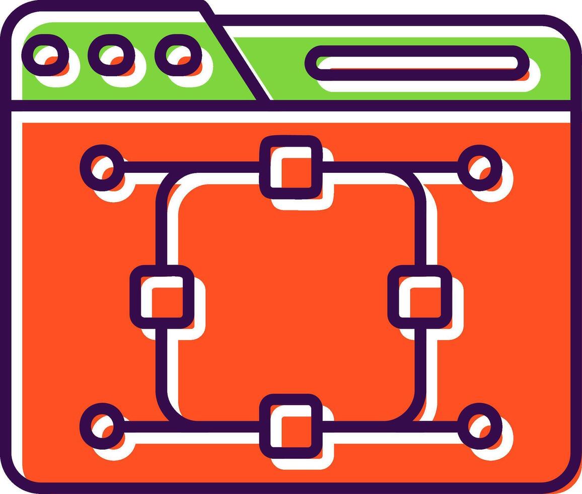 Curve Filled Icon vector