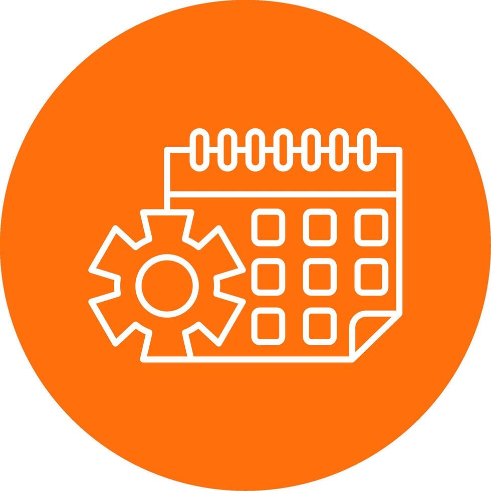 Calendar Line Circle color Icon vector