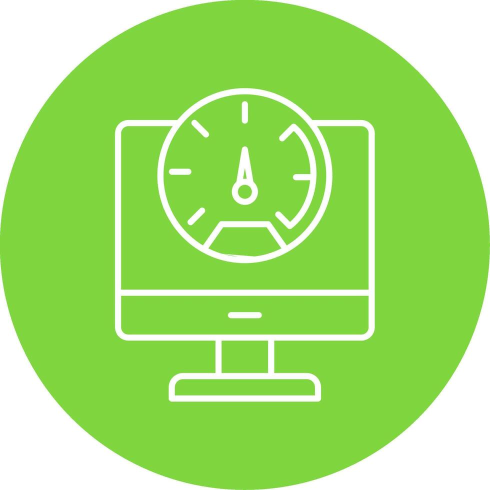 Speed Test Line Circle color Icon vector