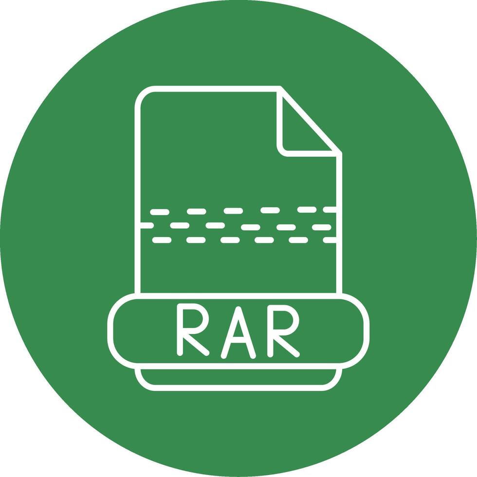 Rar Line Circle color Icon vector