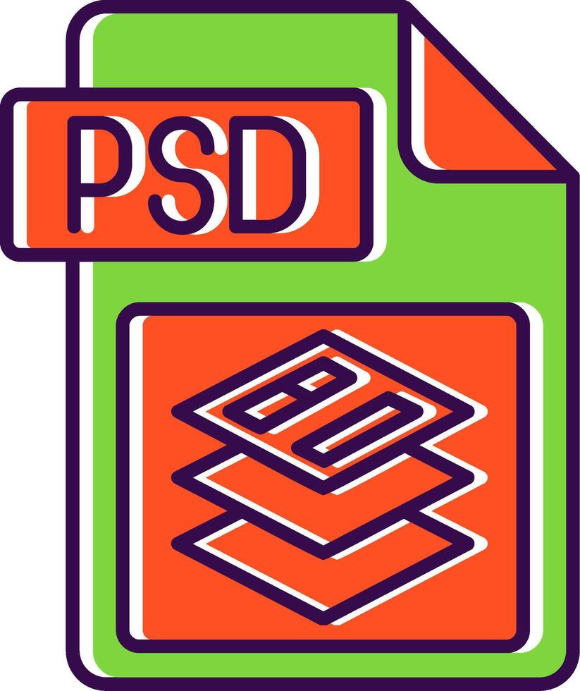 Psd file format Filled Icon vector