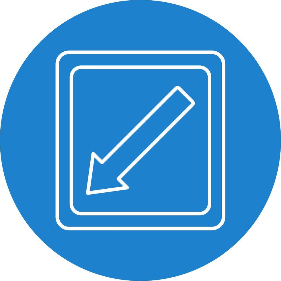 Diagonal Arrow Line Circle color Icon vector