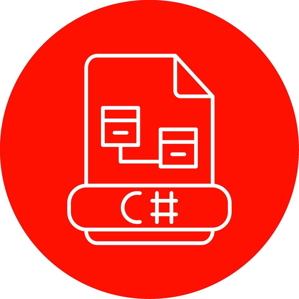 C Sharp Line Circle color Icon vector