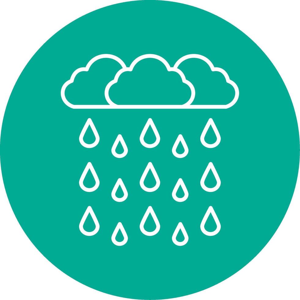 Heavy Rain Line Circle color Icon vector