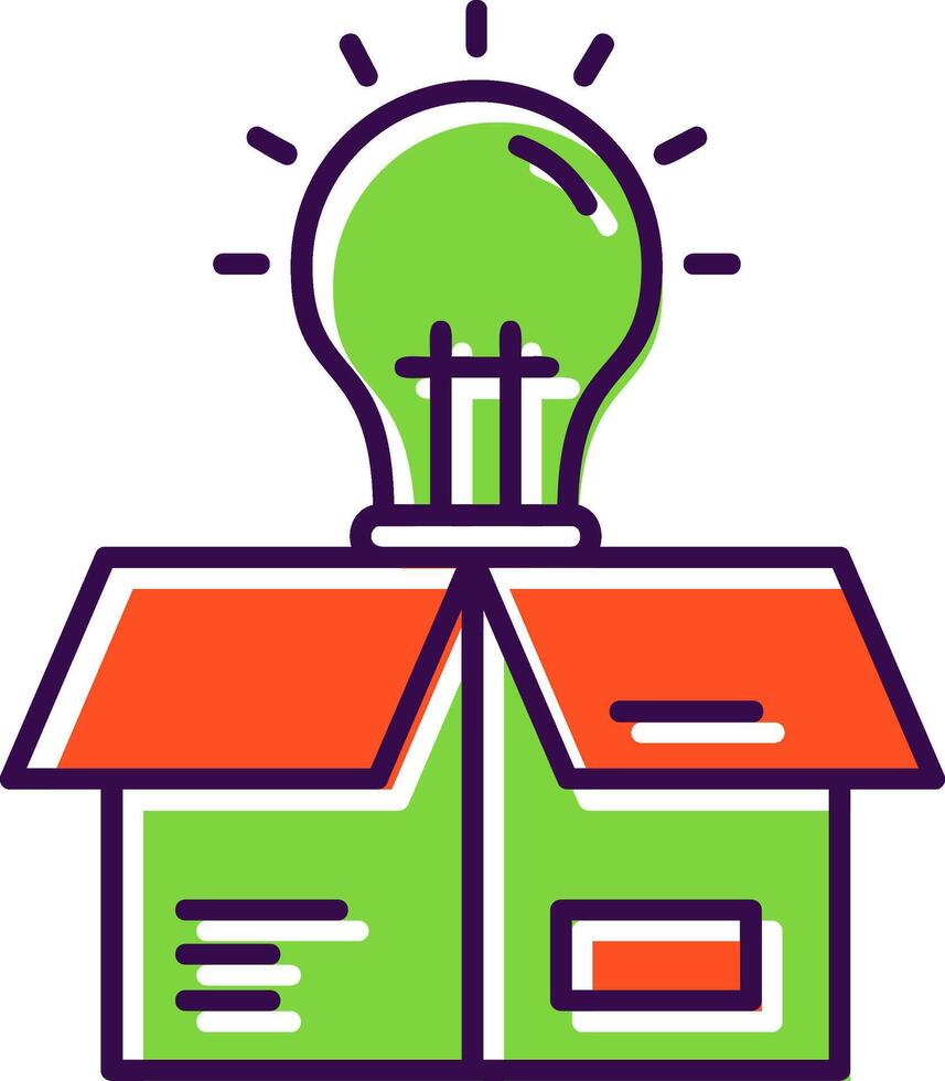 Think outside the box Filled Icon vector