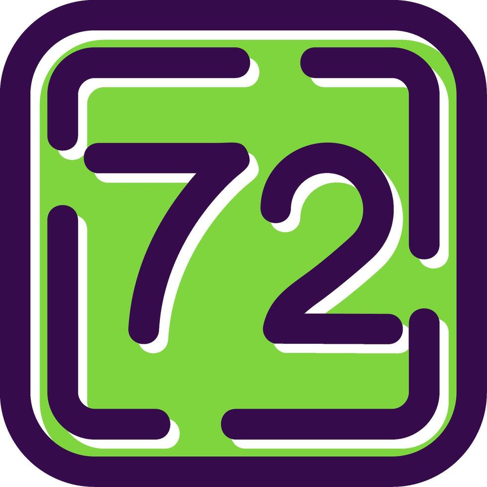 Seventy Two Filled Icon vector