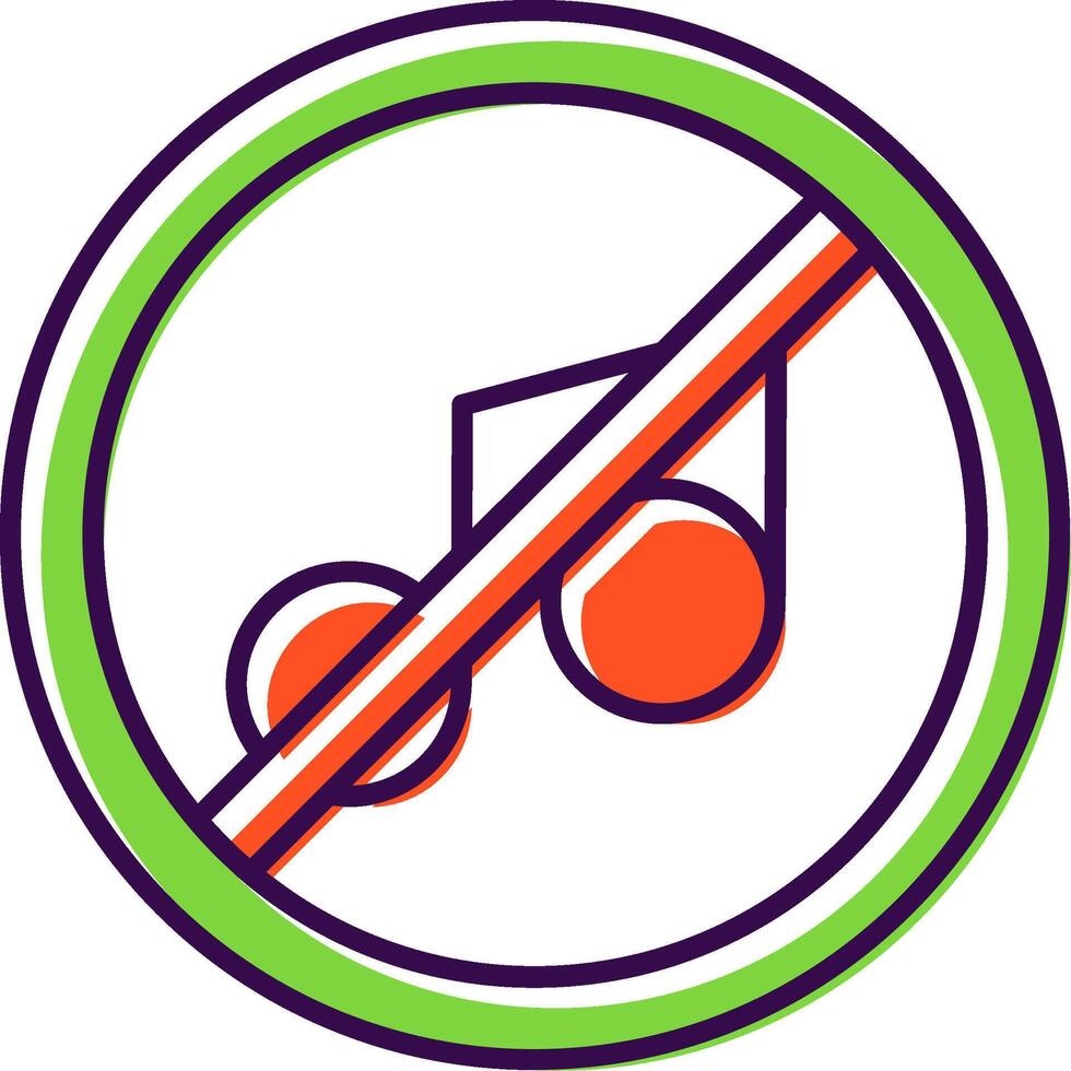 No music Filled Icon vector