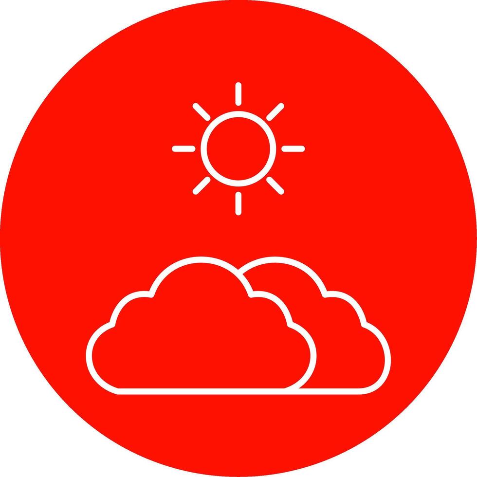 Clouds And Sun Line Circle color Icon vector