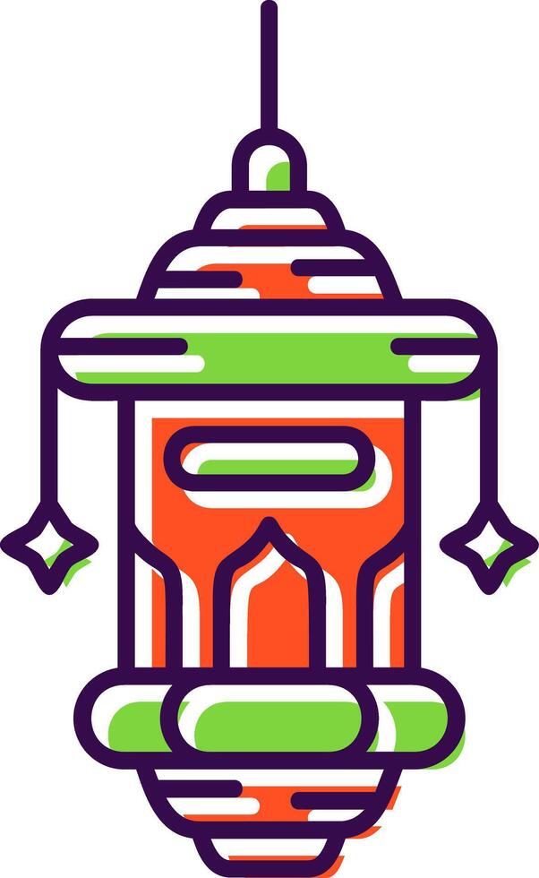 Oil lamp Filled Icon vector