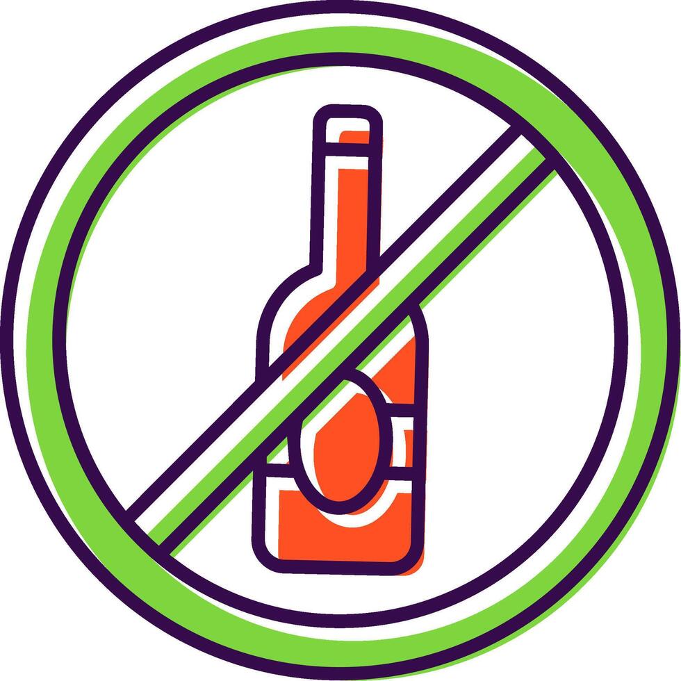 No alcohol Filled Icon vector