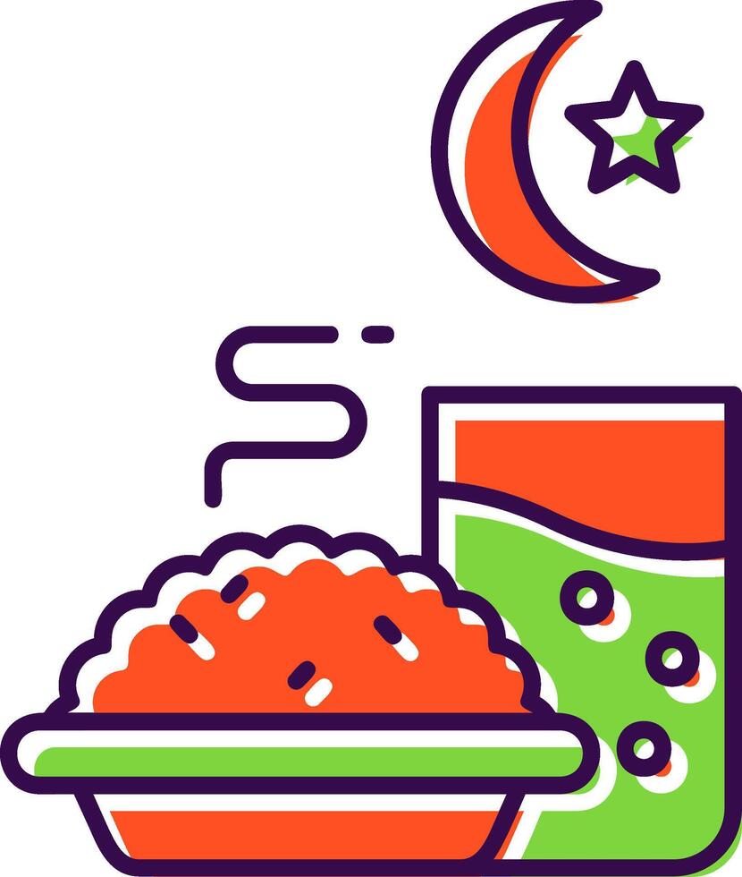 iftar lleno icono vector