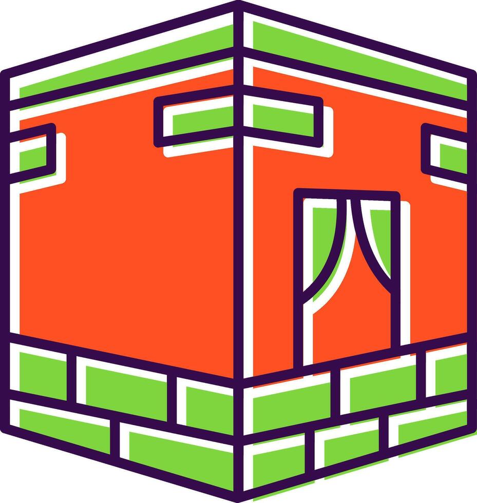 Qibla Filled Icon vector