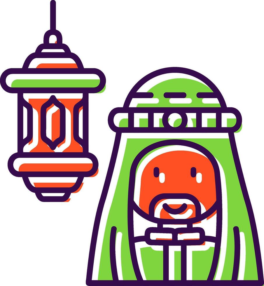 Arabic Filled Icon vector