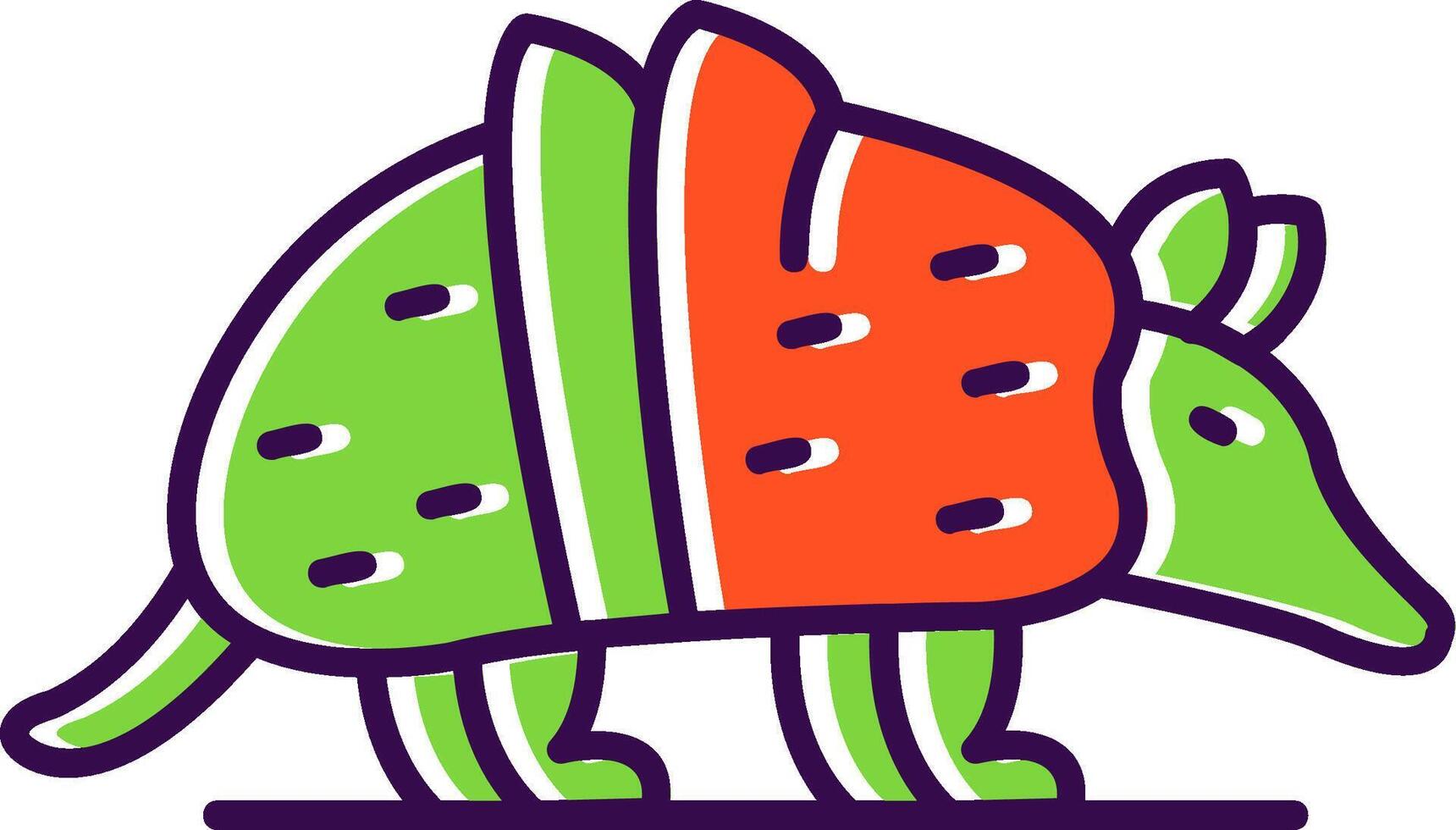 armadillo lleno icono vector