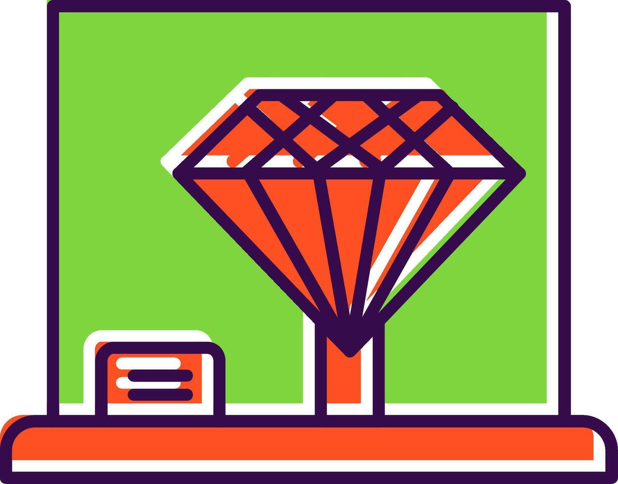 icono lleno de diamantes vector