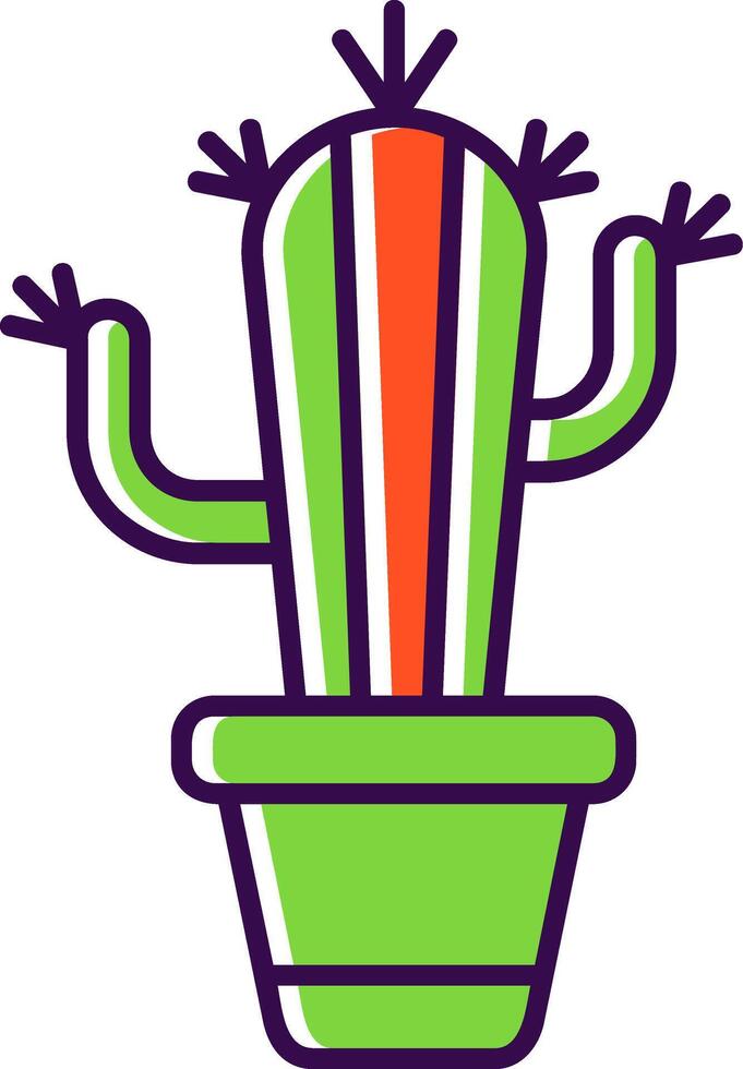 icono lleno de cactus vector