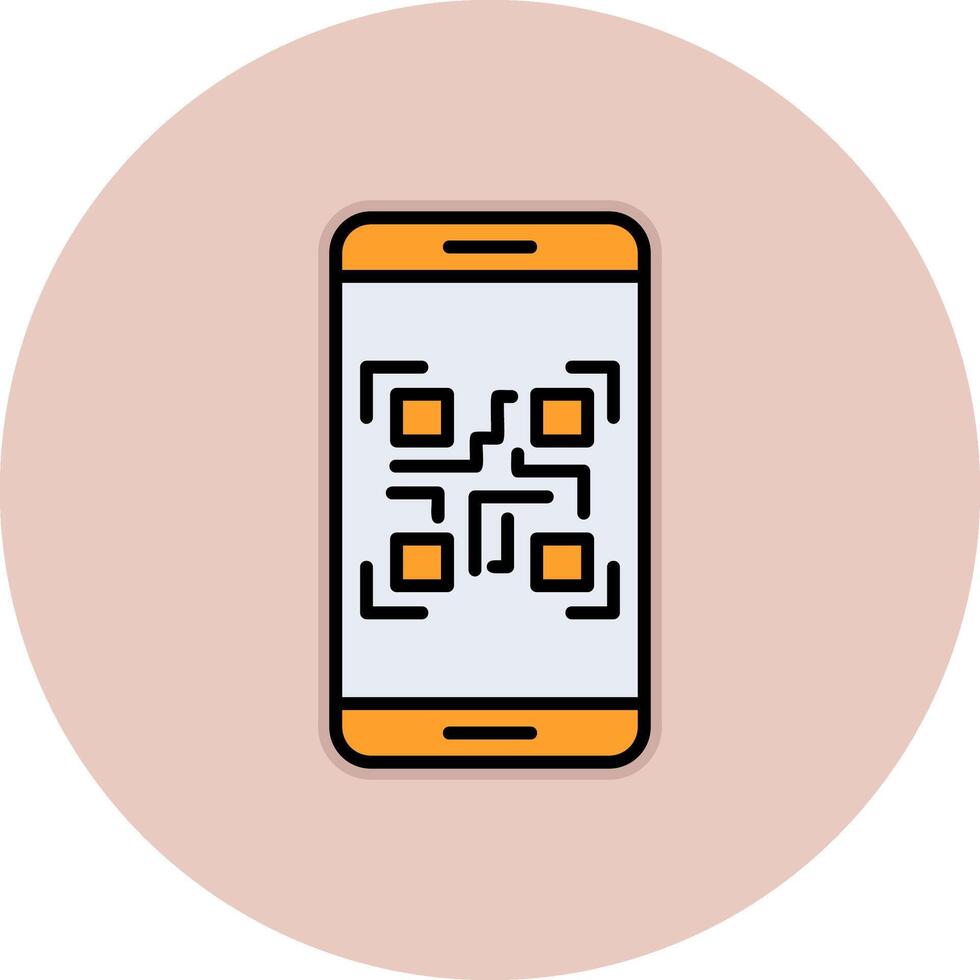 Smartphone Qr Code Vector Icon