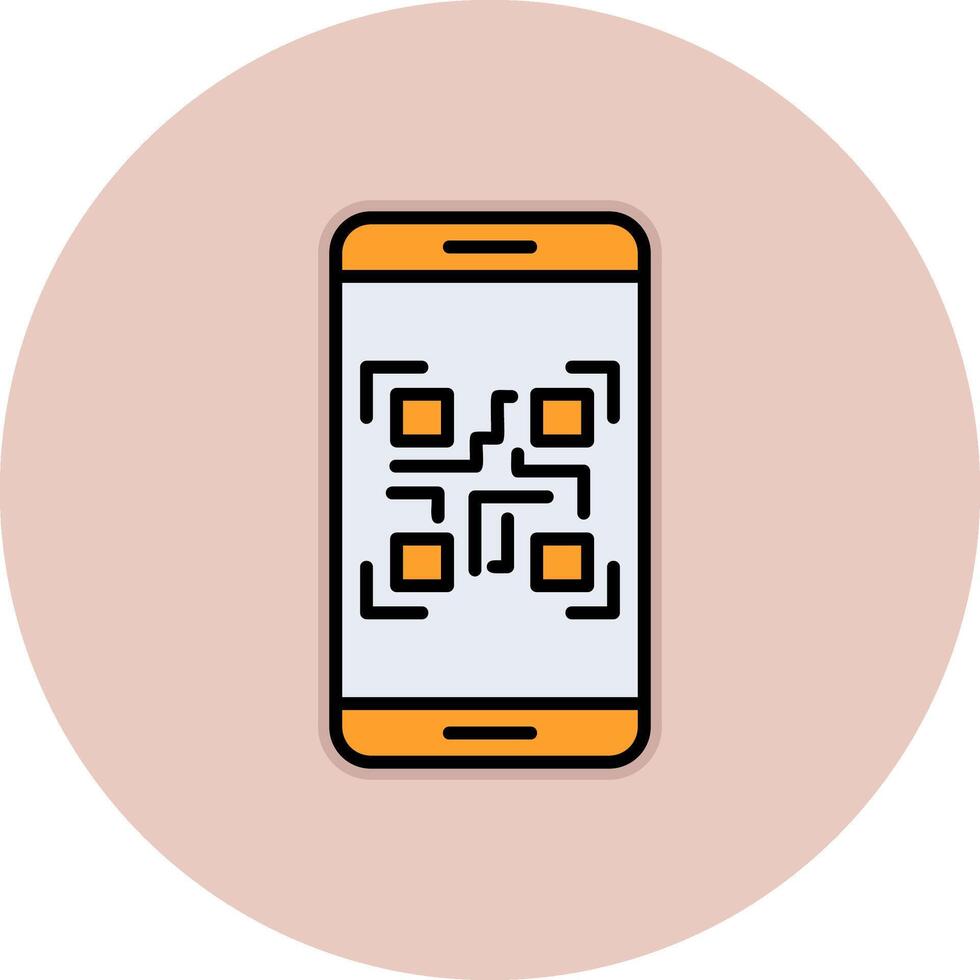 Smartphone Qr Code Vector Icon