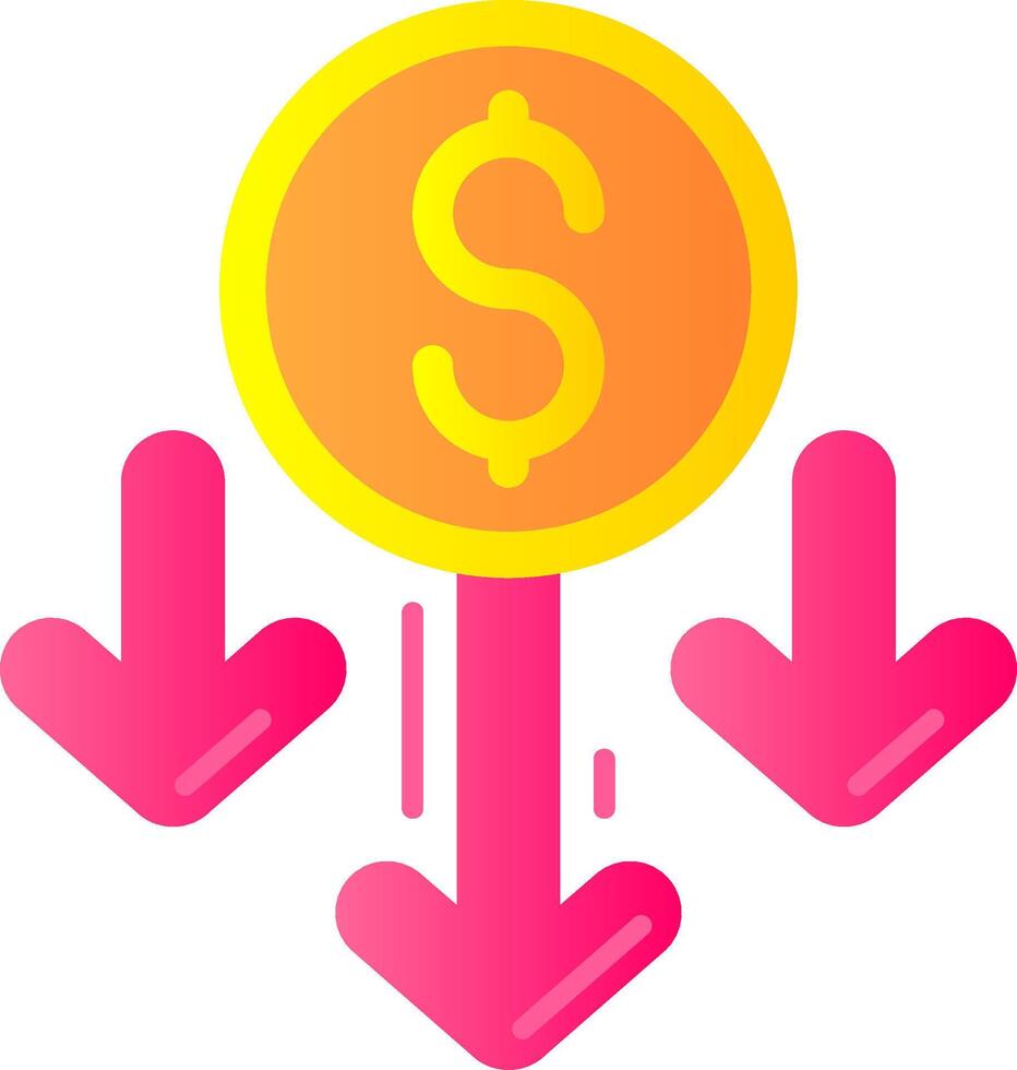 Decrease Flat Gradient Icon vector