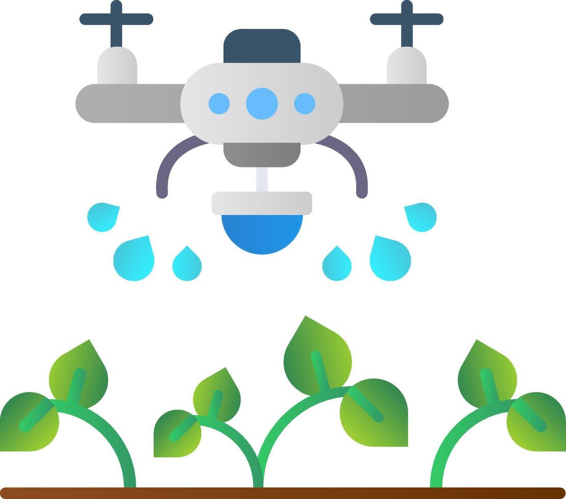 Drone Flat Gradient Icon vector