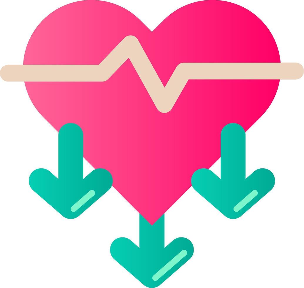 Heart rate Flat Gradient Icon vector