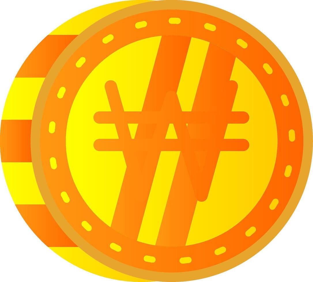 Won Flat Gradient Icon vector