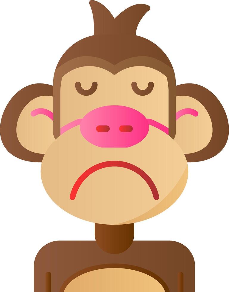 Sad Flat Gradient Icon vector