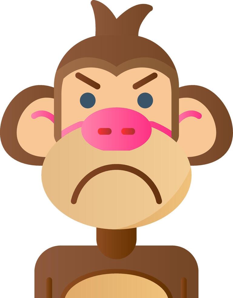 Angry Flat Gradient Icon vector