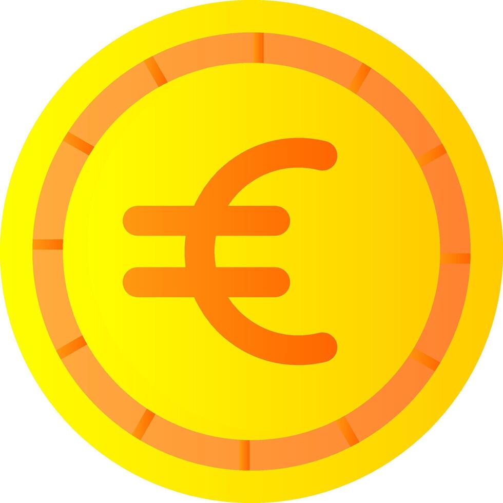 euro plano degradado icono vector