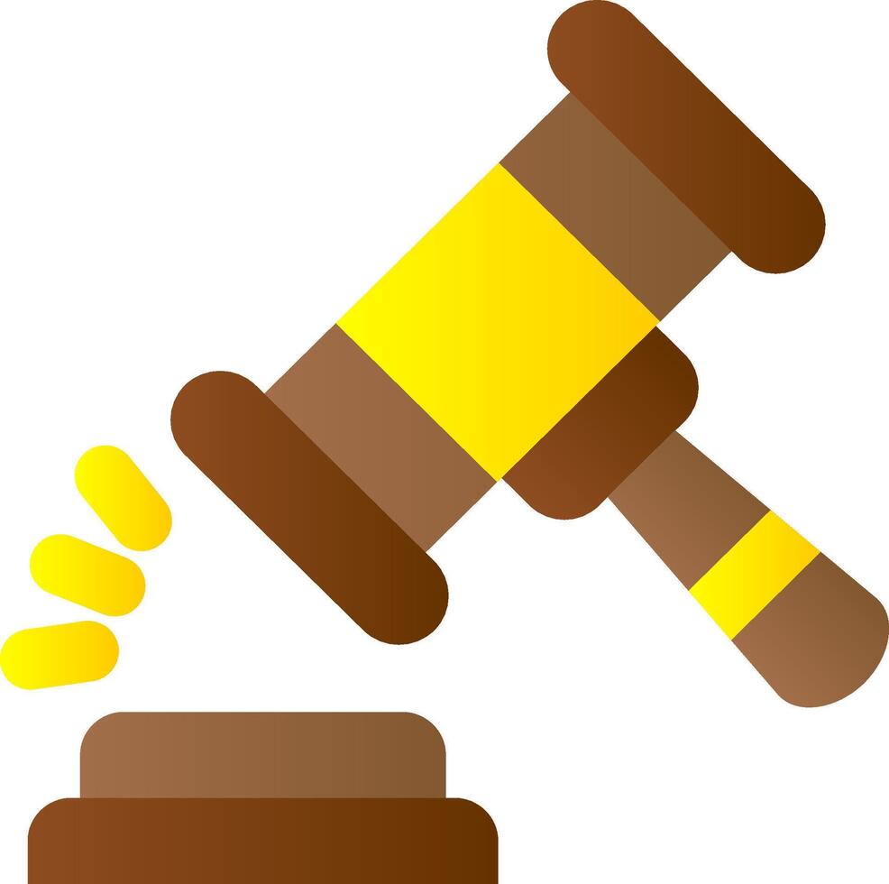 Gavel Flat Gradient Icon vector