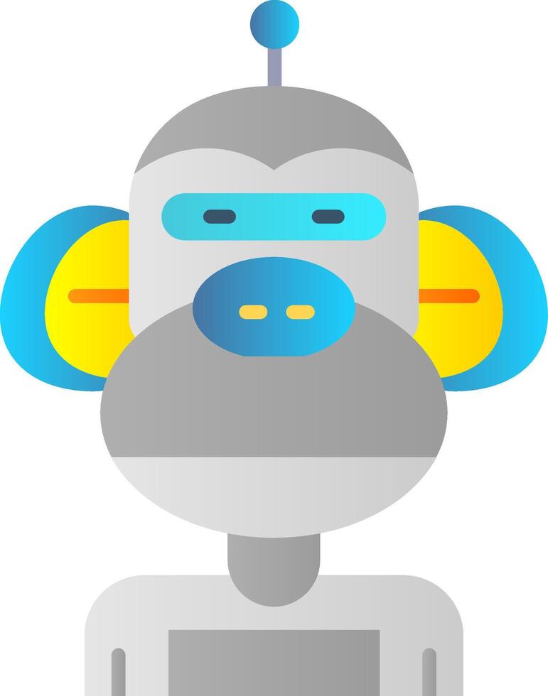 Robot Flat Gradient Icon vector