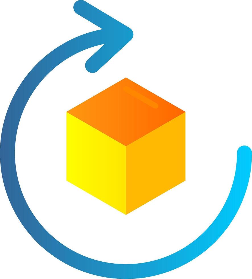 Rotate Flat Gradient Icon vector
