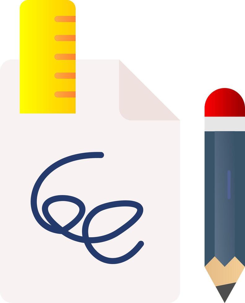 Draft Flat Gradient Icon vector