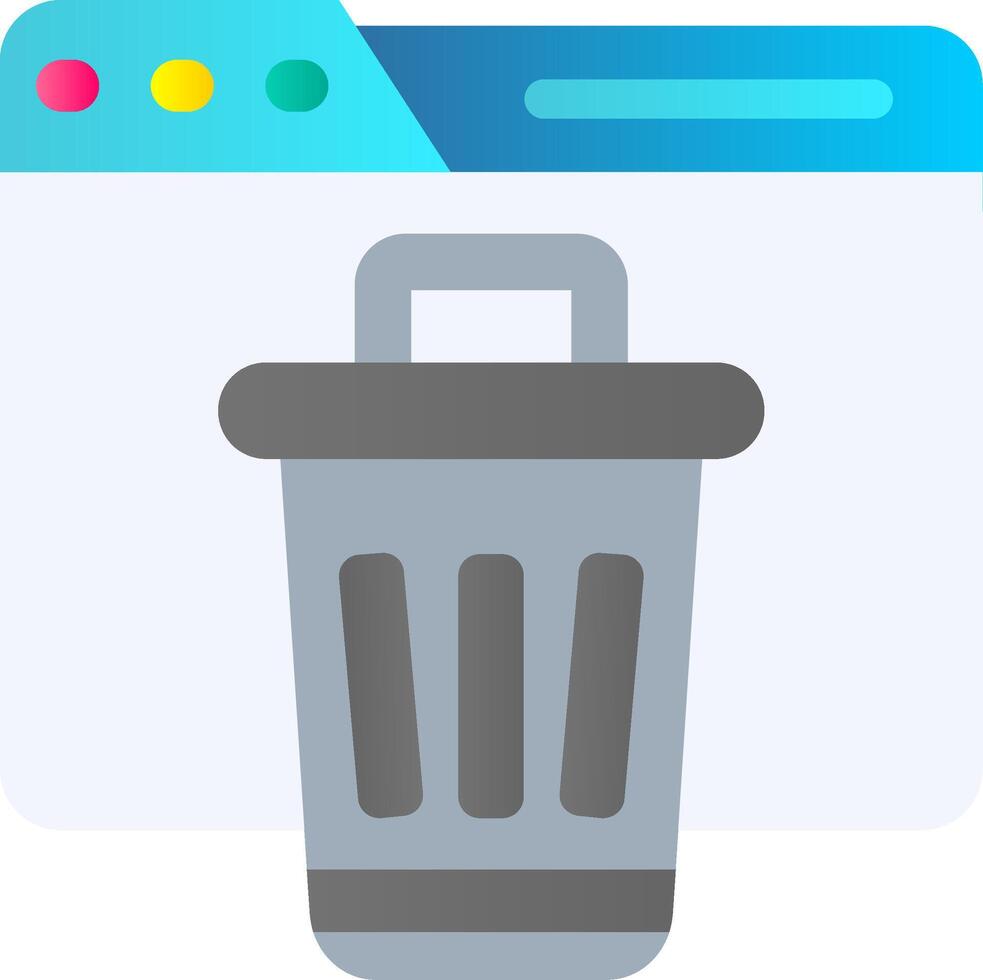 Bin Flat Gradient Icon vector