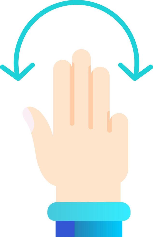Three Fingers Rotate Flat Gradient Icon vector