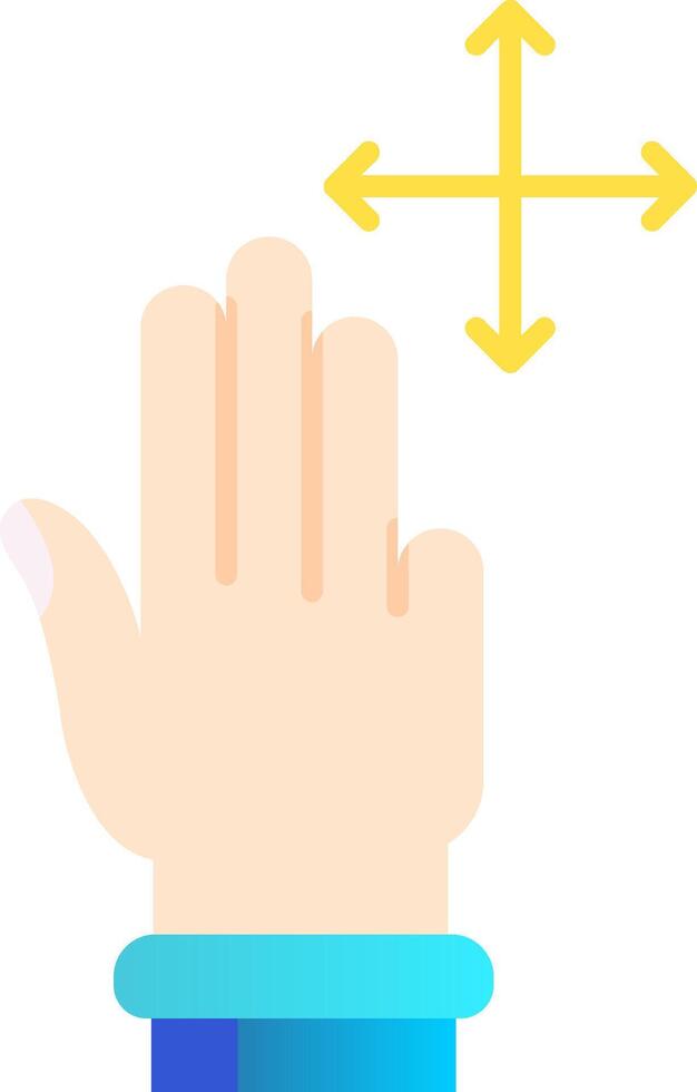 Three Fingers Move Flat Gradient Icon vector