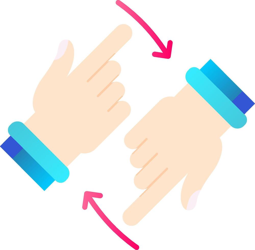 Rotate Two Hands Flat Gradient Icon vector