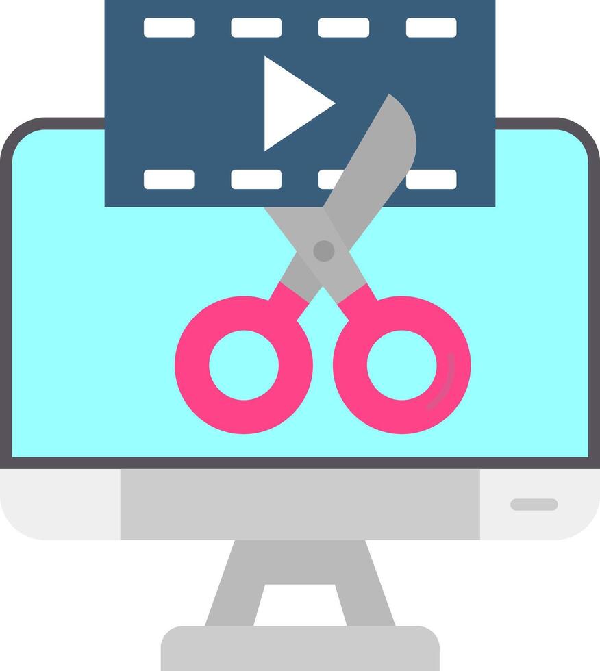 Video editor Flat Gradient Icon vector