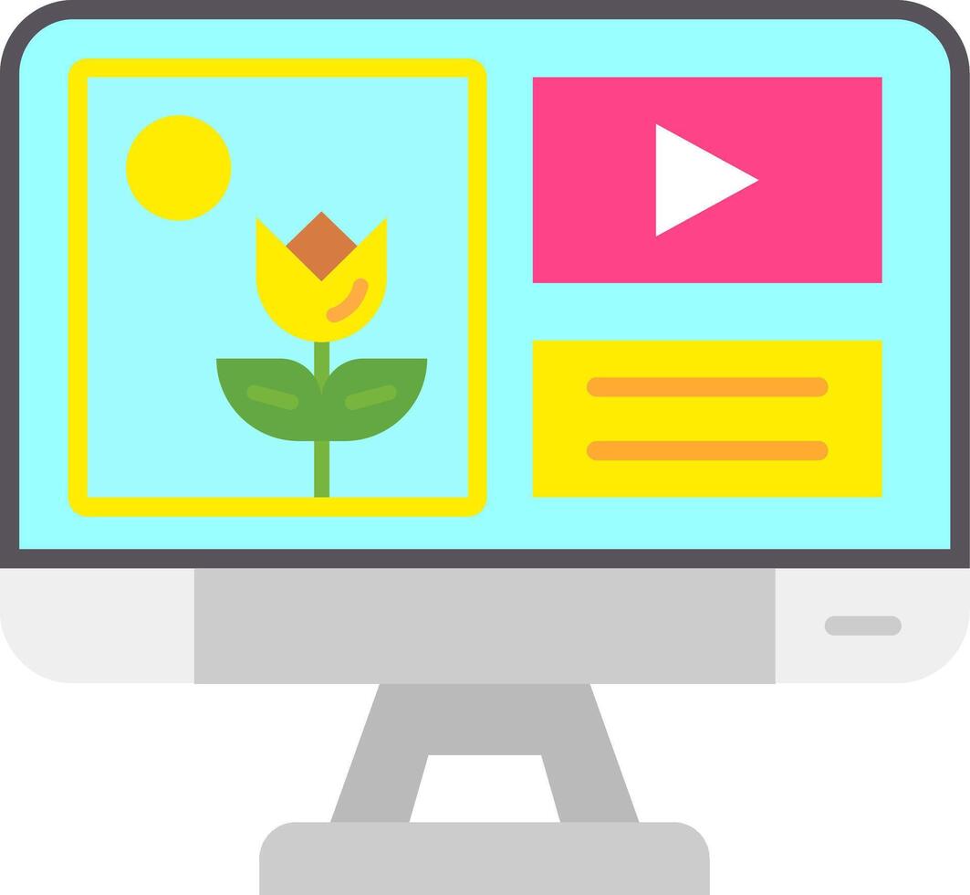 Mixed media Flat Gradient Icon vector