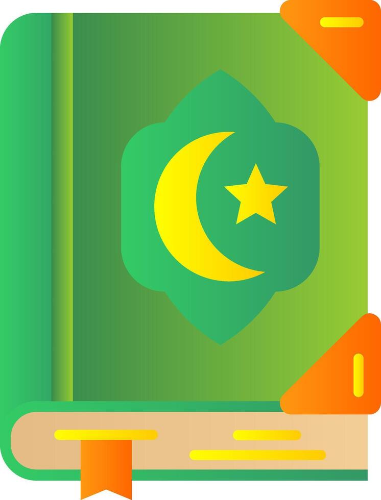 Quran Flat Gradient Icon vector