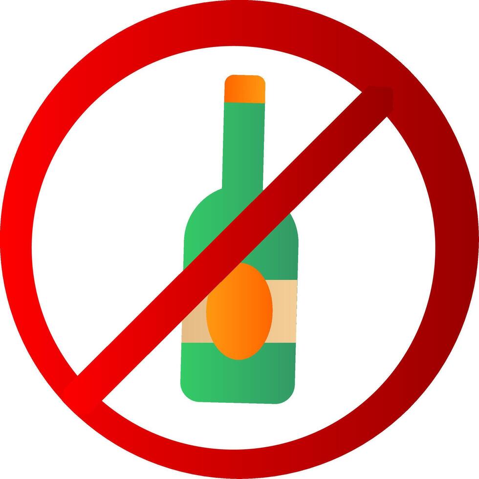 No alcohol plano degradado icono vector