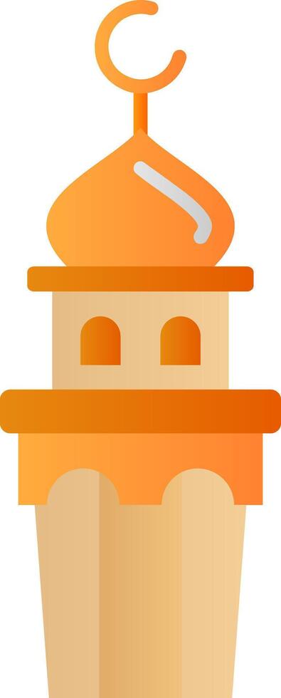 Minaret Flat Gradient Icon vector