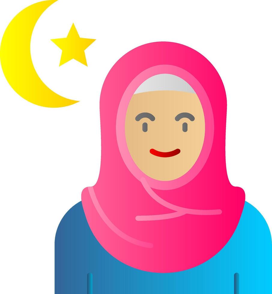 Muslim Flat Gradient Icon vector