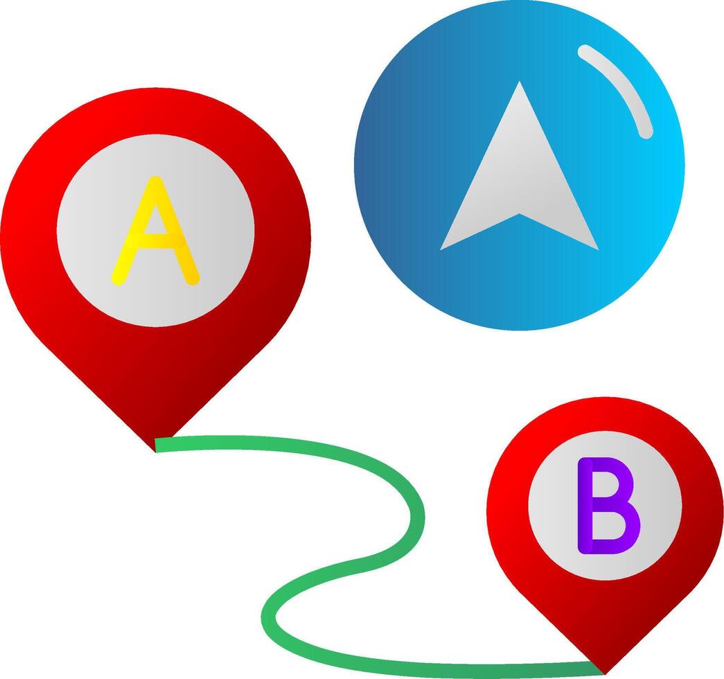 Distance Flat Gradient Icon vector