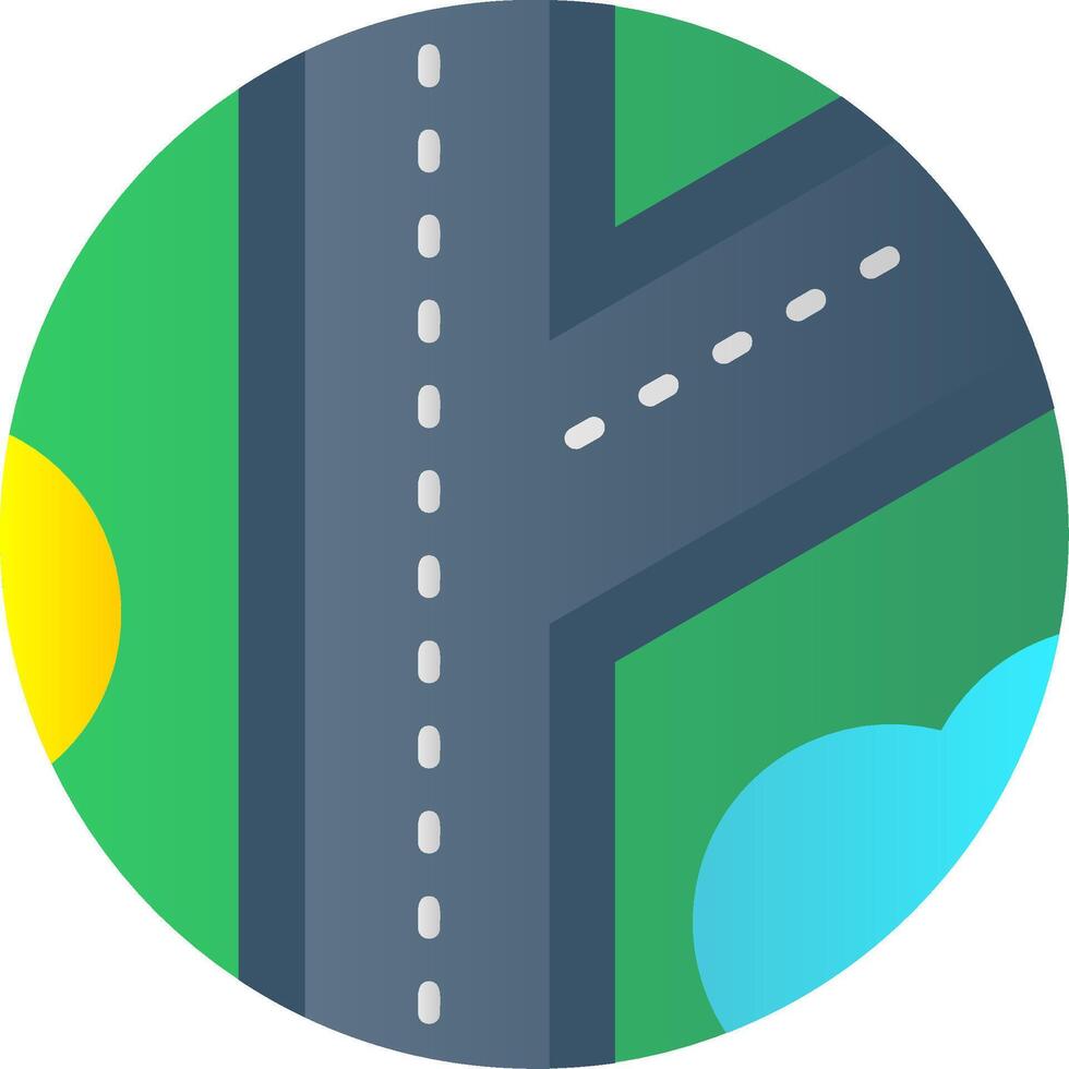 Road Flat Gradient Icon vector
