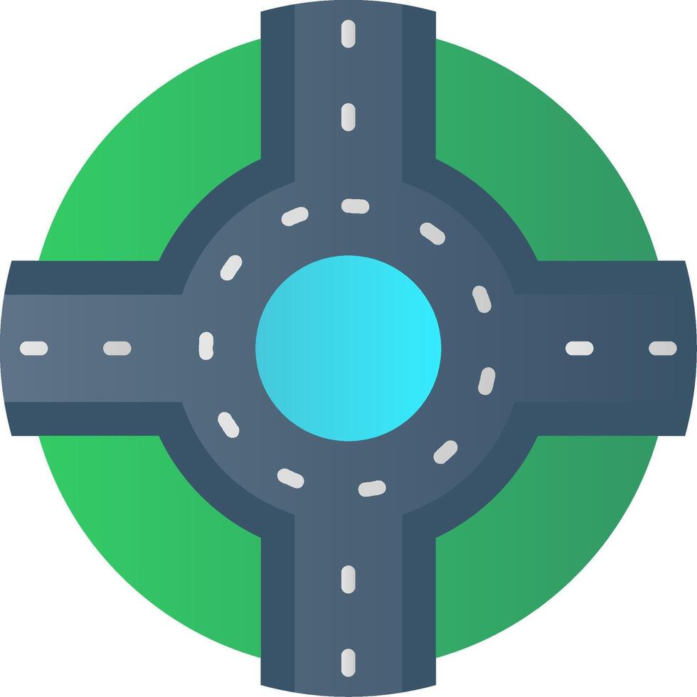 Roundabout Flat Gradient Icon vector