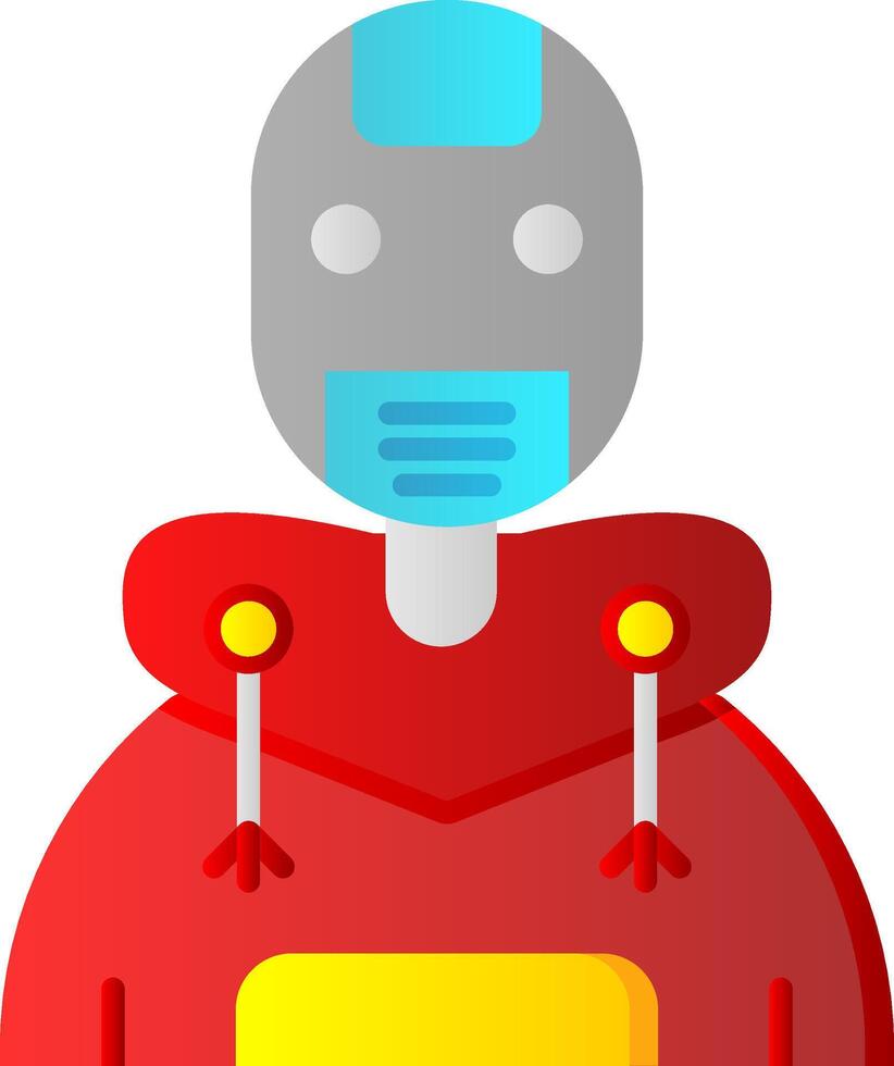 robot plano degradado icono vector