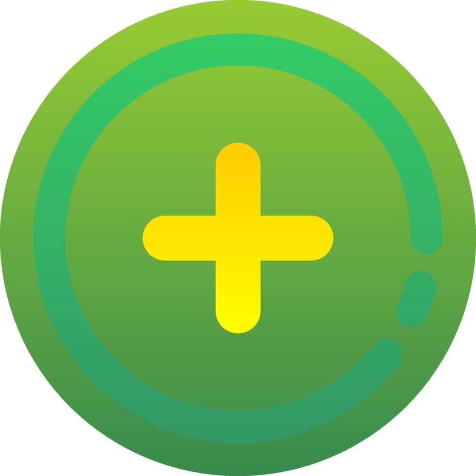 Add 2 Flat Gradient Icon vector
