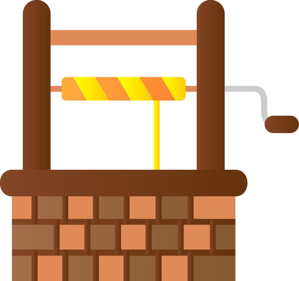Well Flat Gradient Icon vector