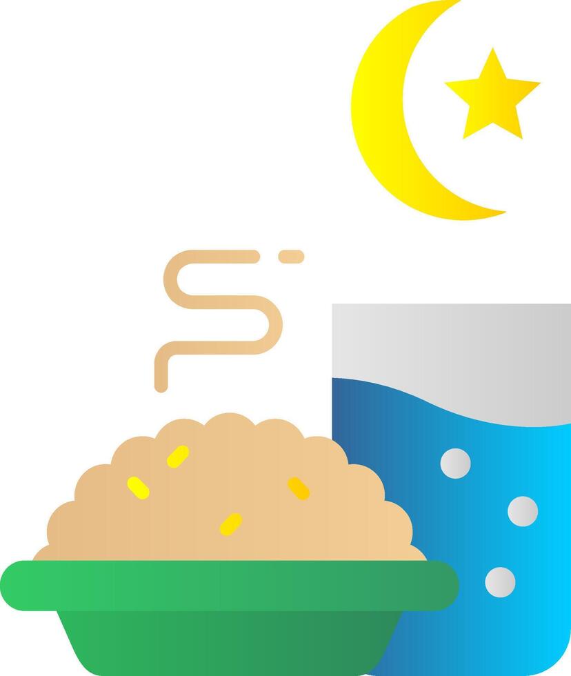 Iftar Flat Gradient Icon vector